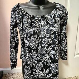 Billabong Scoop Neck Velour Floral Top